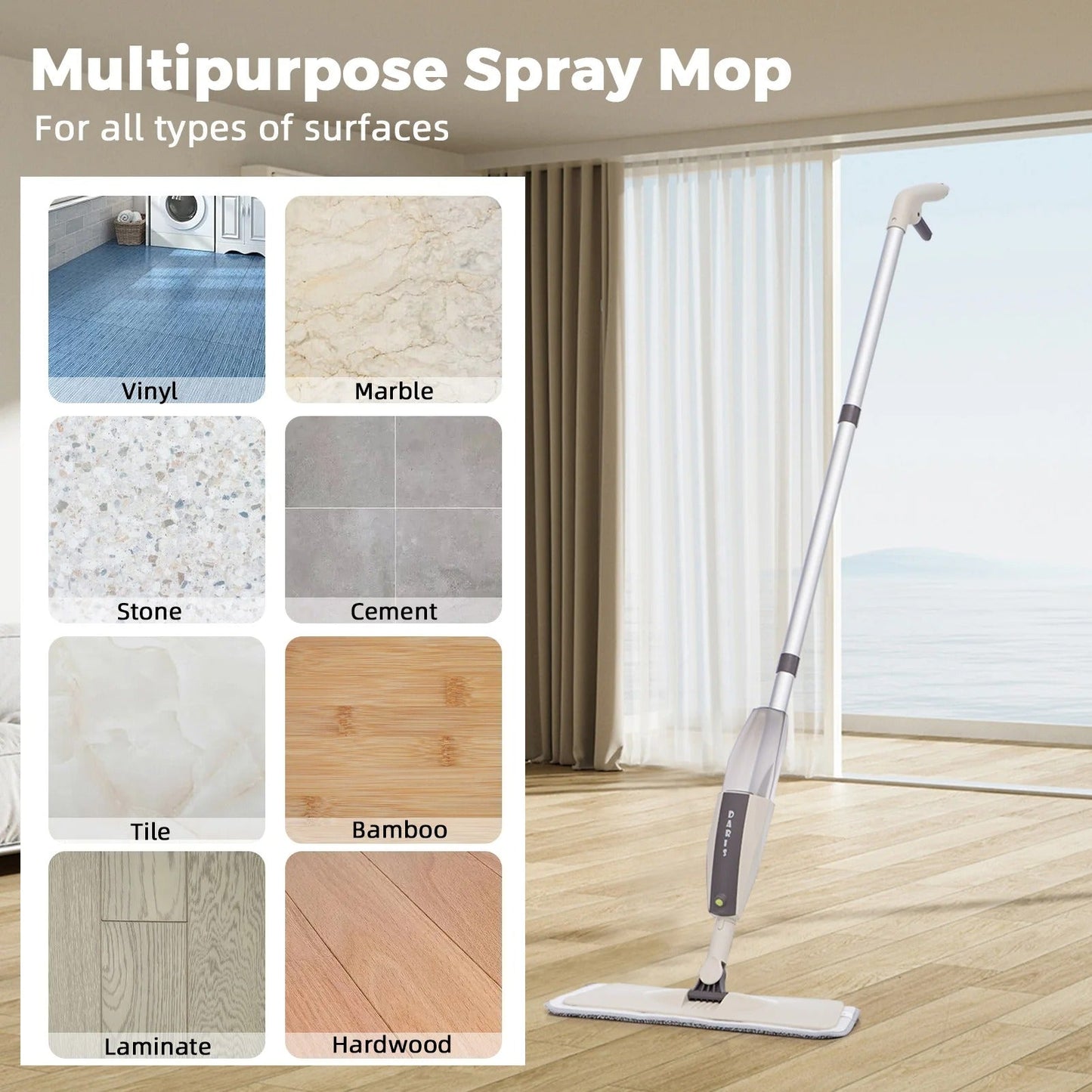 Spray Flat Mop for Quick Floor Cleaning